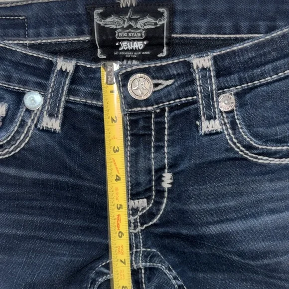 Big Star⭐️Jenae Ankle Skinny Black Label Stretch Dark Wash Jean 26R - Picture 6 of 16